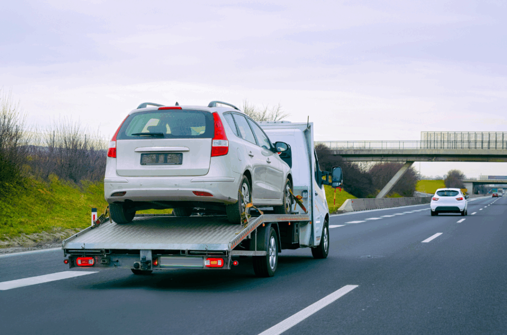 Tow truck arriving on Atlantic City road for emergency vehicle assistance