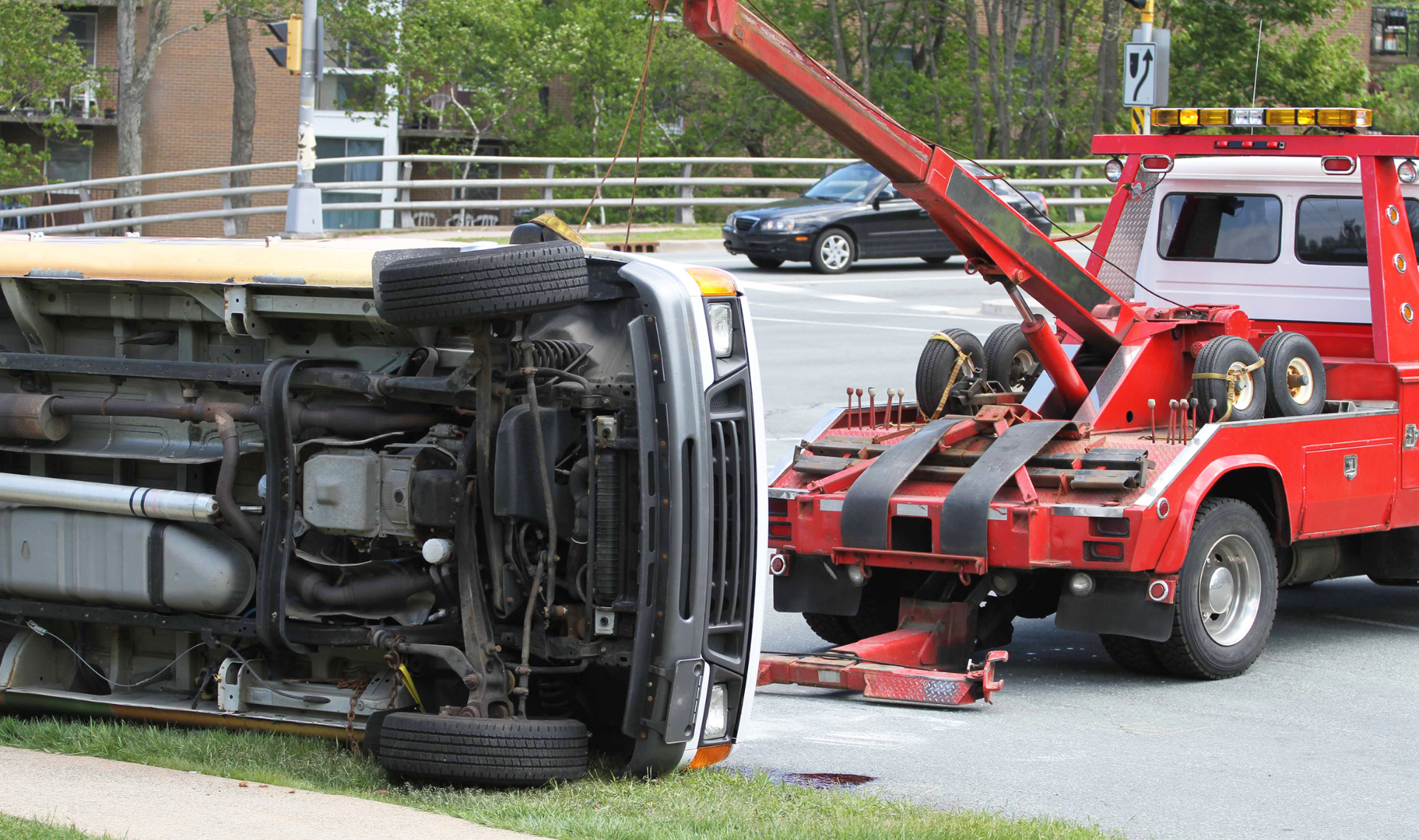 “Flatbed towing NJ for AWD and low-clearance cars by Polina Transporter LLC – accident towing recovery experts.